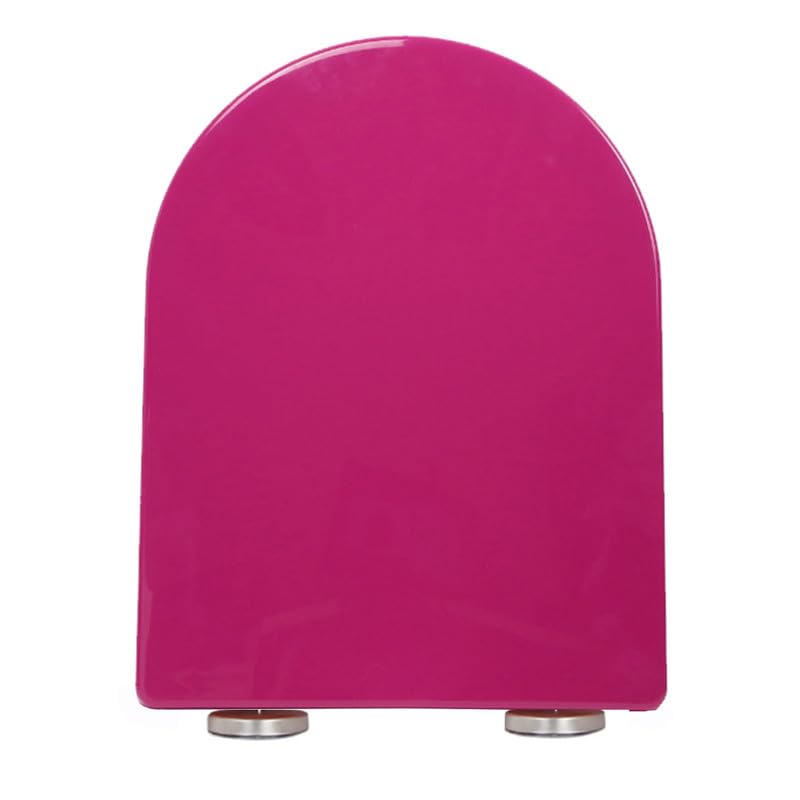 Tapa WC Universal Forma U, 46x36cm, Morado, Asiento de Inodoro de Cierre Suave con Liberación Rápida para una Fácil Montaje y Limpieza, Tapa de Inodoro de PP, Tapadera WC