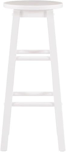 Miniatura 4 de BOWERY HILL Taburete redondo de madera moderna/contemporánea en blanco