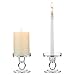 Price comparison product image NUPTIO 2 Pcs Glass Taper & Pillar Candle Holder, Christmas Candle Holder Decorations, 8cm Height Crystal Window Candles Stand, for Wedding & Dinning Table Centerpieces Home Halloween Decoration