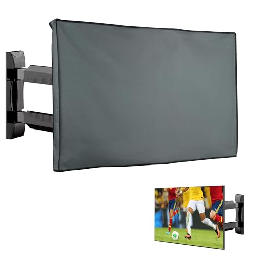 kwmobile 49-50' TV Outdoor TV Abdeckung - Fernseher Hülle Bildschirmschutz - Schutzhülle wetterfest - Grau