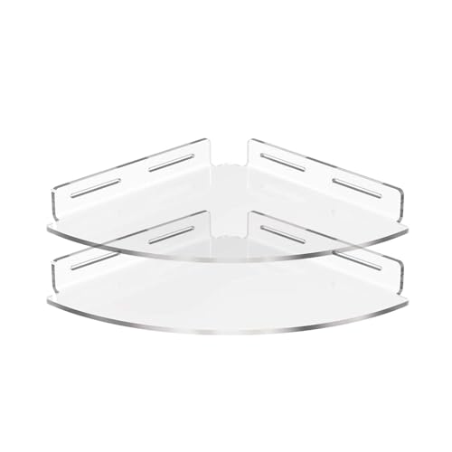 Omabeta Portaoggetti da Doccia Ad Angolo, Organizer da Parete in Acrilico Trasparente, per Riporre i Servizi Igienici del Dormitorio del Bagno, Confezione da 2