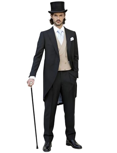Costume homme 3 pièces de tailcoat haut de gamme pour marié distingué