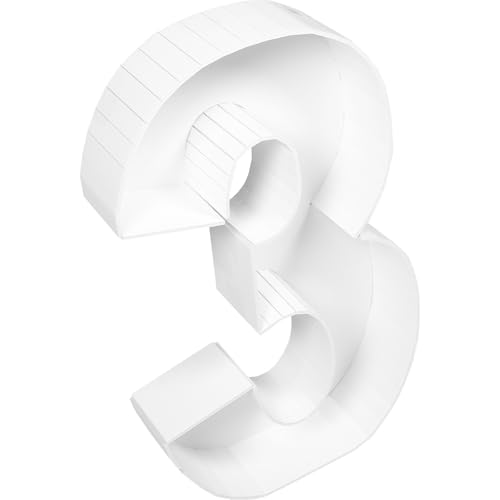 Cadre de ballon personnalisé blanc carton rigide chiffre 3 stable