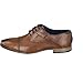 Produktbild bugatti Business Halbschuh aus echtem Glattleder, Derby mit Querkappe und geprägtem Schaft, Cognac, 44 EU