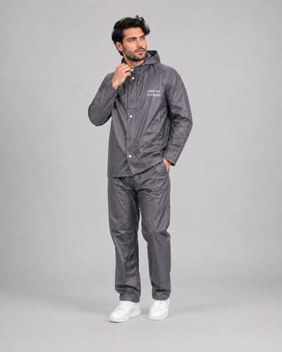 Image of Vogaan Rain Coat for Men Waterproof Rain coat Set for Women with Reflective Trim-Windproof Jacket & Pants Suit with Hood, Pockets & Breathable, Durable Fabric for Outdoor, Travel, Bike & Trekking Use