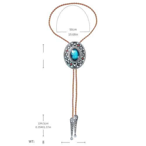 Image of Btilasif Bolo Tie Brown for Men, Scorpion Luminous Stone Cowboy Tie Western Leather Necktie Necklace for Women