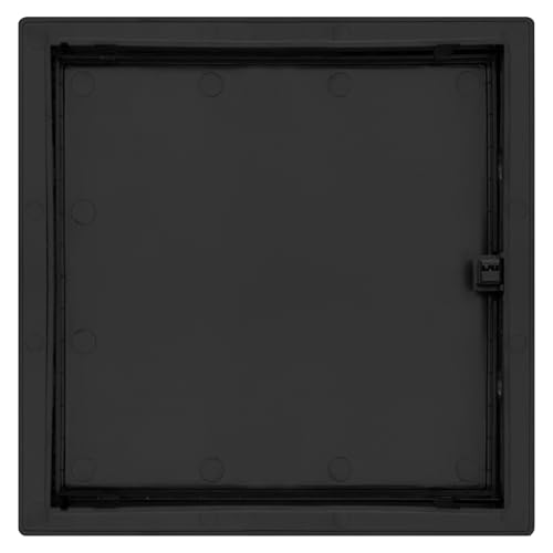 SYSTERM Premium Revisionsklappe mit Flachfront, Revisionstür Serviceklappe zur Inspektion und Abdeckung, Zum Öffnen drücken – Schlosstyp, Größe wählbar (Schwarz, 20x20)