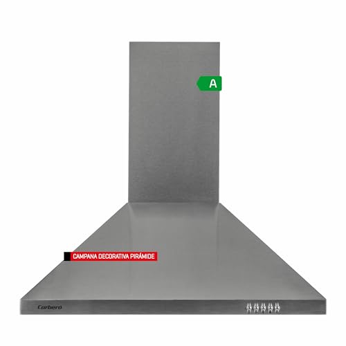 Corberó - Campana Decorativa Pirámide Inox | 70 cm | KURAMATHI760X | Caudal 621,71 m3/h | 165W | 3...