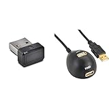 Kensington K67977WW VeriMark ultrasichere USB Fingerabdruckverschlüsselung & Inline 34652 USB 2.0 Verlängerung, Stecker / Buchse, Typ-A, schwarz, mit Standfuss, 2m