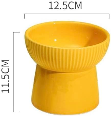 Ceramic Cat Food Or Water Bowl | Raised Cat Feeder Dishes with Stand | Stress Free Backflow Prevention, Anti Vomiting & Reduce Neck Burden (Multicolor)