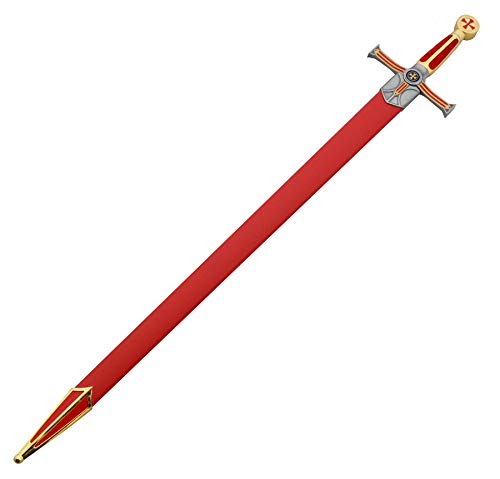 Vulcan Gear 33" Medieval Crusader Sword with Scabbard Series Choose Your Style (Teutonic Knight Sword Red) - Thumbnail 3
