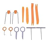 JZK 12 x Auto Radio Audio Stereo Demontage Hebelwerkzeug Set Zierleistenkeile Lösewerkzeug Werkzeug Kit für Auto Innen Armaturenbrett Türverkleidung und Platten, Orange