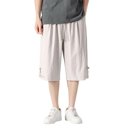 Vêtements décontractés et légers homme en lin respirant style capri