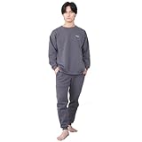 [ルアンナジェナ] 【雑誌Tarzan掲載】 【コラントッテ】 リラクシングウェア 裏起毛 長袖 上下セット 男女兼用 メンズ レディース スウェット ルームウェア パジャマ 冬用 ギフト プレゼント (JP, アルファベット, L, チャコール)