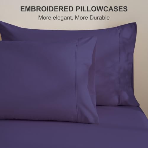4 Pieces Queen Size Sheets Set, Breathable & Cooling Queen Sheet Set-Purple - image 4