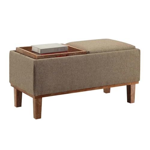 Convenience Concepts Designs4Comfort Brentwood Storage Ottoman, Sandstone