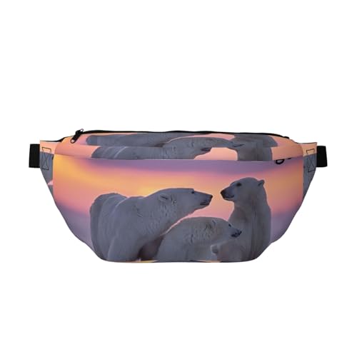 Sac banane de course à pied à imprimé ours polaire original et sangle ajustable