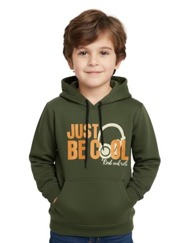 Image of Mack Jonney Boys' inchAwesome inch Printed Fleece Hoodie - Warm Winter Sweatshirt with Kangaroo Pocket -M5452