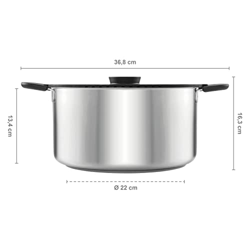 Fiskars Pentola con coperchio, Capacità: 7,0