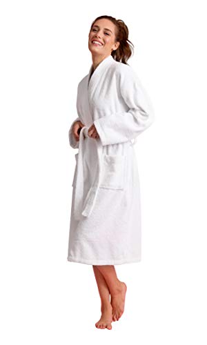 Soft Touch Linen Women's Robe Terry Cloth Kimono Bathrobe Thick 100% Cotton2