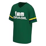 Outerstuff FIFA World Cup 2026 Mens Short Sleeve V-Neck Football Jersey,Brazil,X-Large