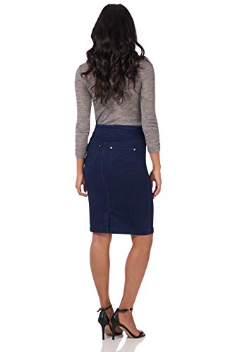 Rekucci Women’s Ease into Comfort Pull-On Stretch Denim Skirt – Soft Jean Fabric, Flattering Slim Fit, All-Day Comfort3