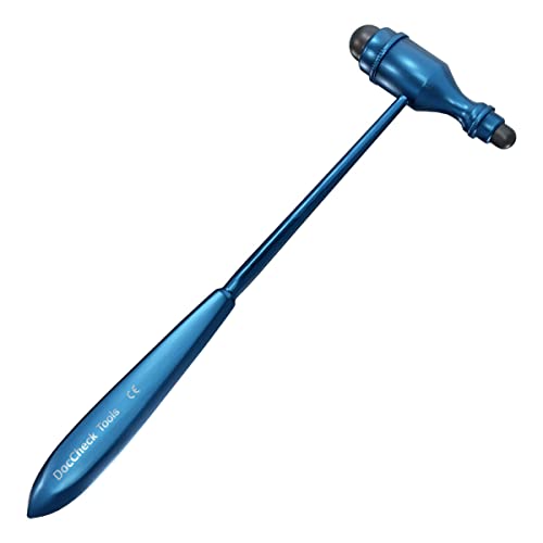 DocCheck Reflexhammer Klopp nach Trömner – Metallgriff, Neurologische Griffspitze für Dehn- und Hautreflexe, Schwerer Hammerkopf, einfache Desinfektion, in verschiedenen Farben erhältlich (Blau)