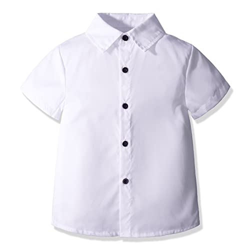 Weilafeir Boys Shorts Suit Toddler Boys Summer Clothes Short Sleeve Shirt+Shorts+Vest+Bow Tie 4Piece Boys Dress Outfits Blue White #TOP3