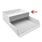 Amazon Basics Rectangular Plastic Desk Organizer with Storage Trays, Accessory Tray, Drawer Organizer, 9.4 x 6.7 x 2 inch, White - Image 2