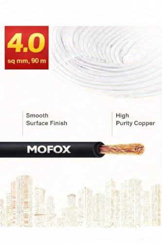 Image of MOFOX Diamond Series FR /FRLS Electrical Wire, Multi-Strand Copper Conductor 90 Meter (BLACK, 4.00 SQ MM)