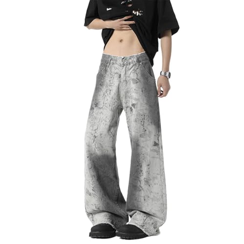 Men's American Plus Size Straight Wide Leg Denim Jeans