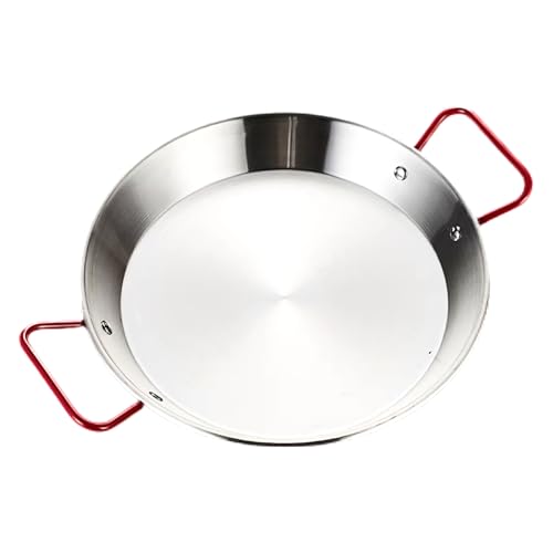 Ponixa Padella per paella in acciaio inox con manici rossi (28 cm for 2-3 person)