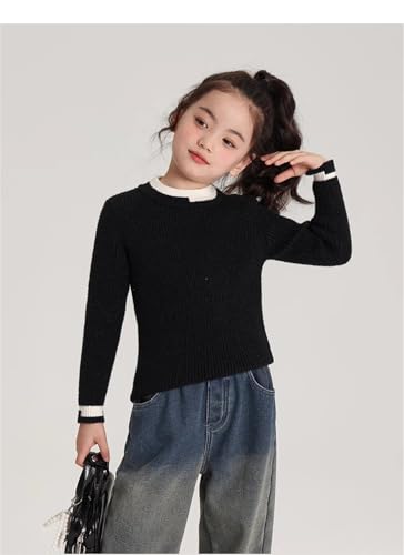 Girls Turtleneck Sweater Kids Casual Long Sleeve Knit Pullover Tops3
