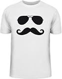 t shirt moustache kate moss  Shirtstreet24, RAY Moustache, Mustache Schnurrbart Herren T-Shirt Fun Shirt Funshirt, Größe: XXL,weiß