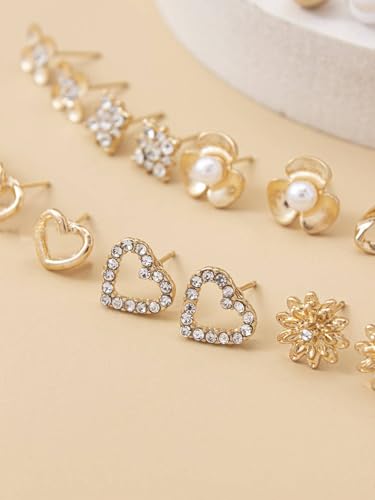 Image of Shining Diva Fashion 30 Pairs Earrings Combo Set Stylish Crystal Pearl Earrings for Women and Girls