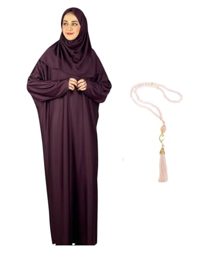 Modish Group Vetement De Priere Pour Femme Avec Chapelet Hijab, Vetements Musulman Pour Femmes, Robe Abaya (Cerise, Taille Unique)