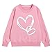 Girls Oversized Sweatshirt Heart Love Preppy Sweatshirts Fall Winter Long Sleeve Teen Girl Cute Fashion Clothes Pink 3-4 Years