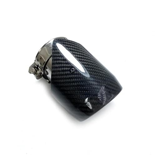 Tubo de escape coche universal con silenciador de fibra de carbono brillante de 63 a 89 mm
