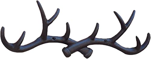 TentHome Perchero de madera de ciervo para colgar en la pared, de hierro fundido, para colgar en la pared Cover