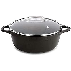 Cacerola Valira Valira Cazuelas - Cazuela Premium de 24 cm alta hecha en España, aluminio fundido con antiadherente reforzado, apta para inducción, incluye tapa y asas