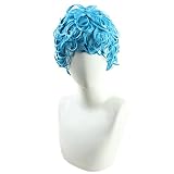 XICANGE Anime Wig Ghiaccio Cosplay Wig for JoJo's Bizarre Adventure,Blue Wig,Costume Halloween Wig,For Halloween,Costume Party, Anime Show, Cosplay Event, Concerts, Daily wig