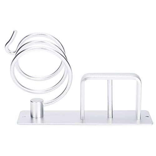 Yosoo Suporte de secador de cabelo em espiral de alumínio, prateleira montada na parede, suporte org