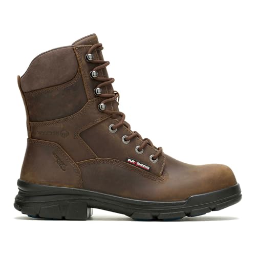 Wolverine Men's Durashocks Sr Icon Waterproof 8" Construction Boot, Dark Brown, 10.5 X-Wide by Wolverine - Used condition - US$123.64
