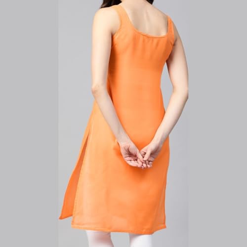 Image of Women's Sleeveless Cotton Inner Slip Dress Round Neck Soft Comfortable Fit Full Length Camisole Innerwear Summer top Undergarment for Girls