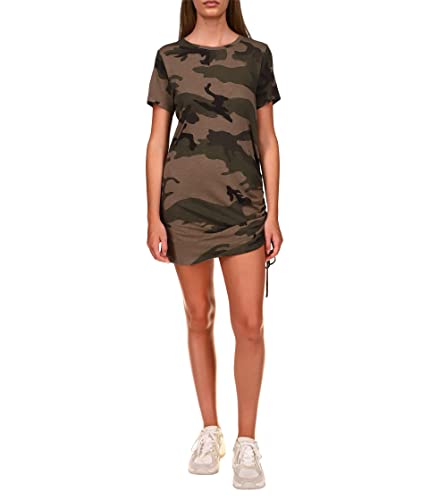 Sanctuary The Drawstring T-Shirt Dress For Women - Camo Print, Crew Neckline, And Pull-On Style Hiker Camo Md (Us 8) One Size #TOP2