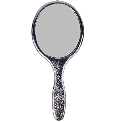 KAVIN Round Shape Small Hand Mirror with Handle Cosmetic Makeup Mirror Shaving Mirror for Travelling and Casual Use Pack of 1-image-24