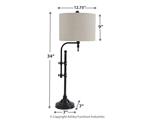 Signature Design By Ashley Anemoon 34.5" Rustic Industrial Table Lamp, Black #TOP3