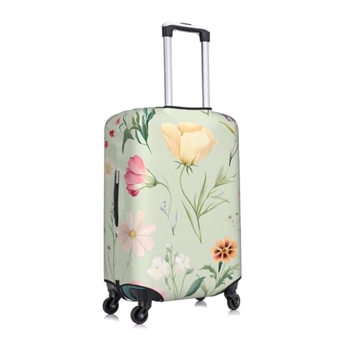 Flowers And Plants Elastic Travel Luggage Cover, Washable Spandex Suitcase Protector, Anti-Scratch Fits 18-32 Inch3