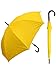 RainStoppers 48" Auto Open Yellow Umbrella with Black Hook Handle