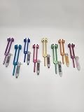 YANTRA Chakra Weighted Tuning Fork Set of 8 with Acrylic Gem Fused Removable Wand for Oil Massage Ac